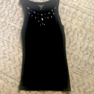 Black long tank with beads